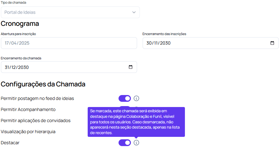 Portal de ideias destacar