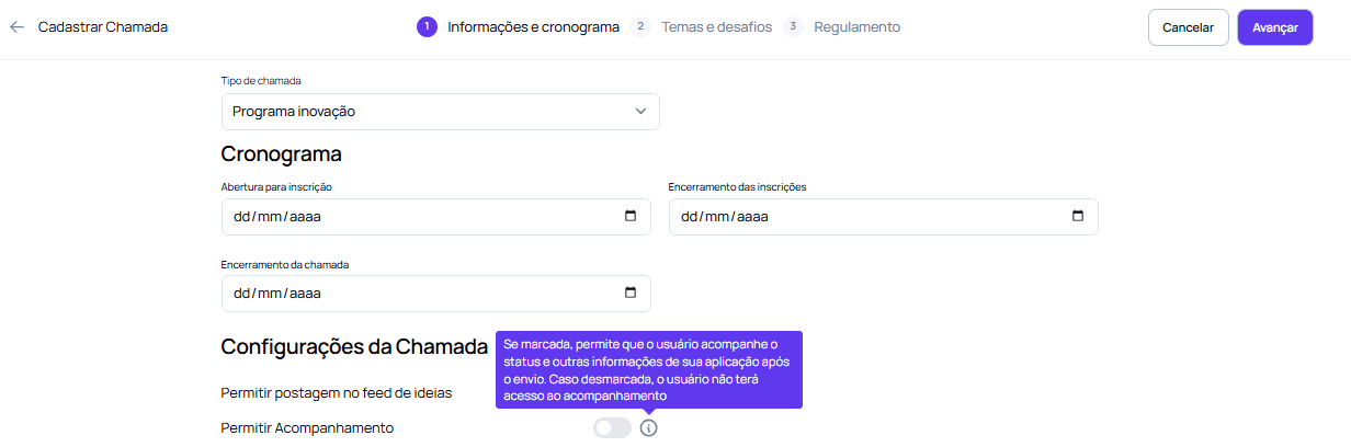 Permitir acompanhamento